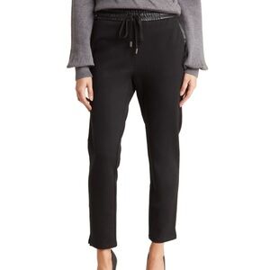 Laundry Shelli Segal Black Faux Leather Trim Trouser